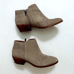 Sam Edelman Petty zip bootie taupe suede 5.5 ankle boots